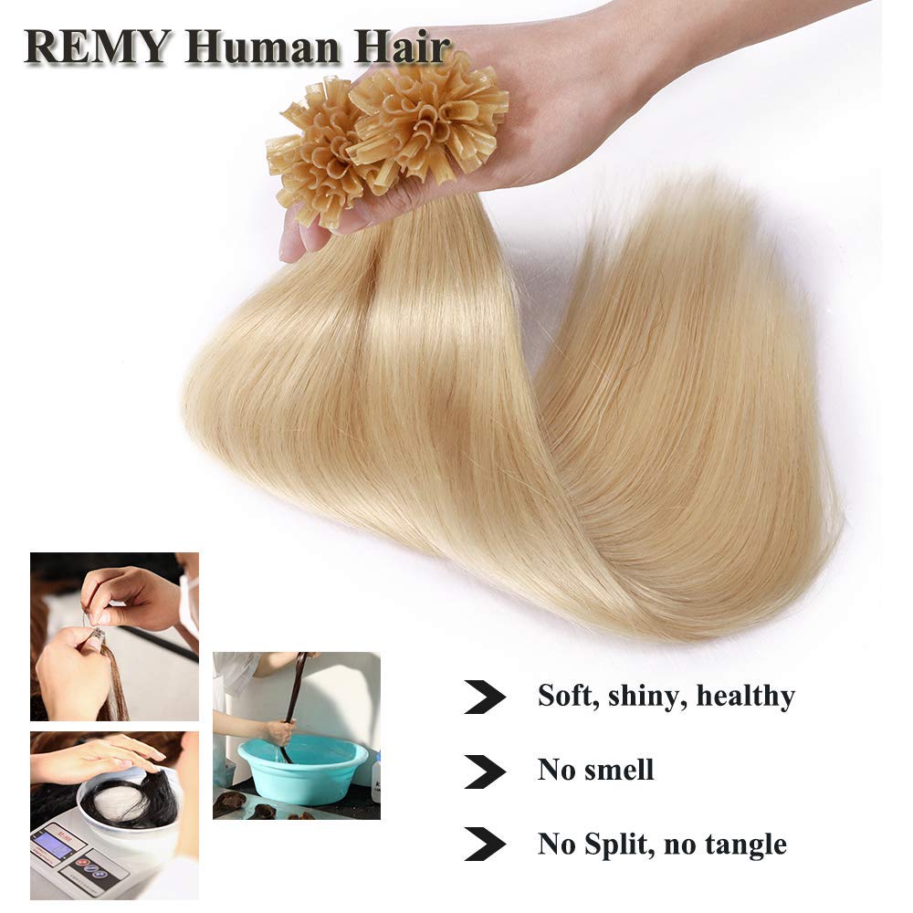 SEGO Bondings Extensions Echthaar U-Tip Keratin 1g/Strähne 50g/50 Strähnen Haarverlängerung Remy Hum