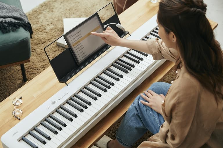 Casio CDP-S110WE Digitalpiano mit 88 gewichteten Pianotasten, weiss Weiss Single, Weiss Single