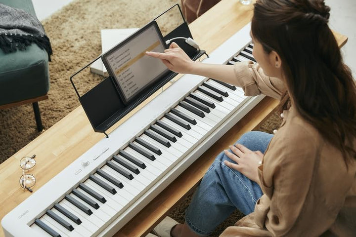 Casio CDP-S110WE Digitalpiano mit 88 gewichteten Pianotasten, weiss Weiss Single, Weiss Single
