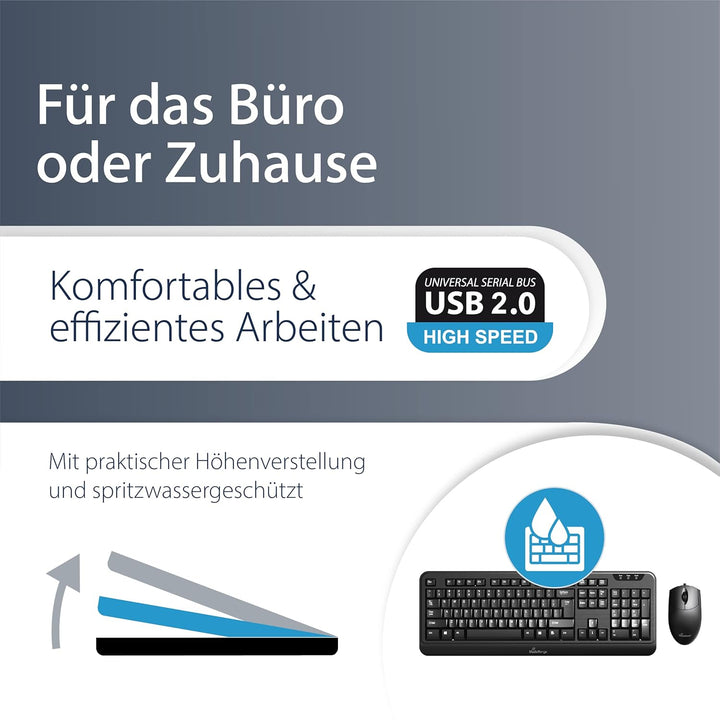 MediaRange kabelgebundenes Tastatur und optische 3 Tasten Maus Set, QWERTY (griechisch) Layout, PC T