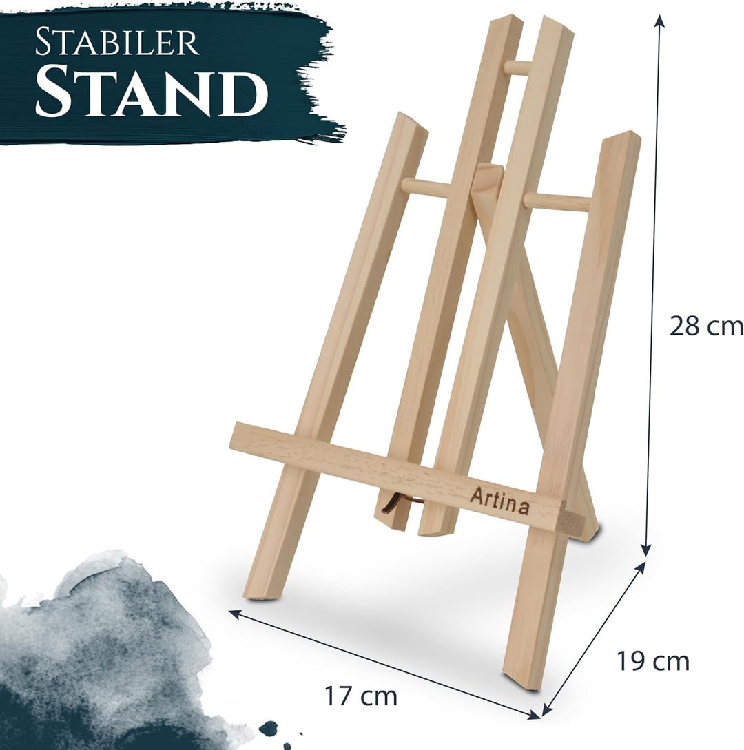 Artina Manchester 5er Set Tischstaffelei klein aus Holz 28cm Mini Präsentationsstaffelei Display-Sta
