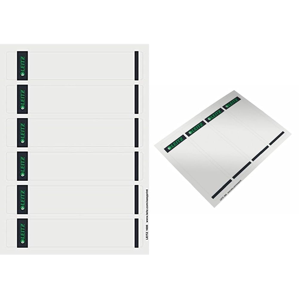 Leitz PC-beschriftbare Rückenschilder selbstklebend für Standard- und Hartpappe-Ordner & PC-beschrif