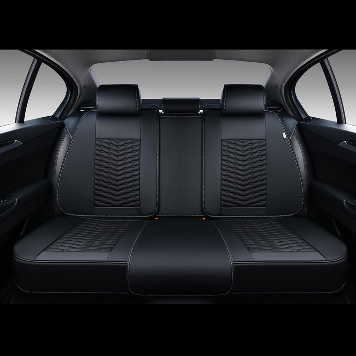 FLORICH Florcih Autositzbezüge, Premium Leder-Vorder und Rücksitzbezüge, 5 Stück, universelles Auto-