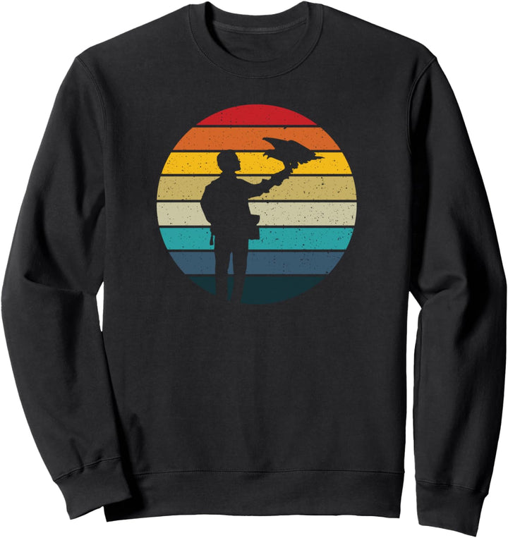 Falconer retro sunset falconry hawking falconer gift Sweatshirt