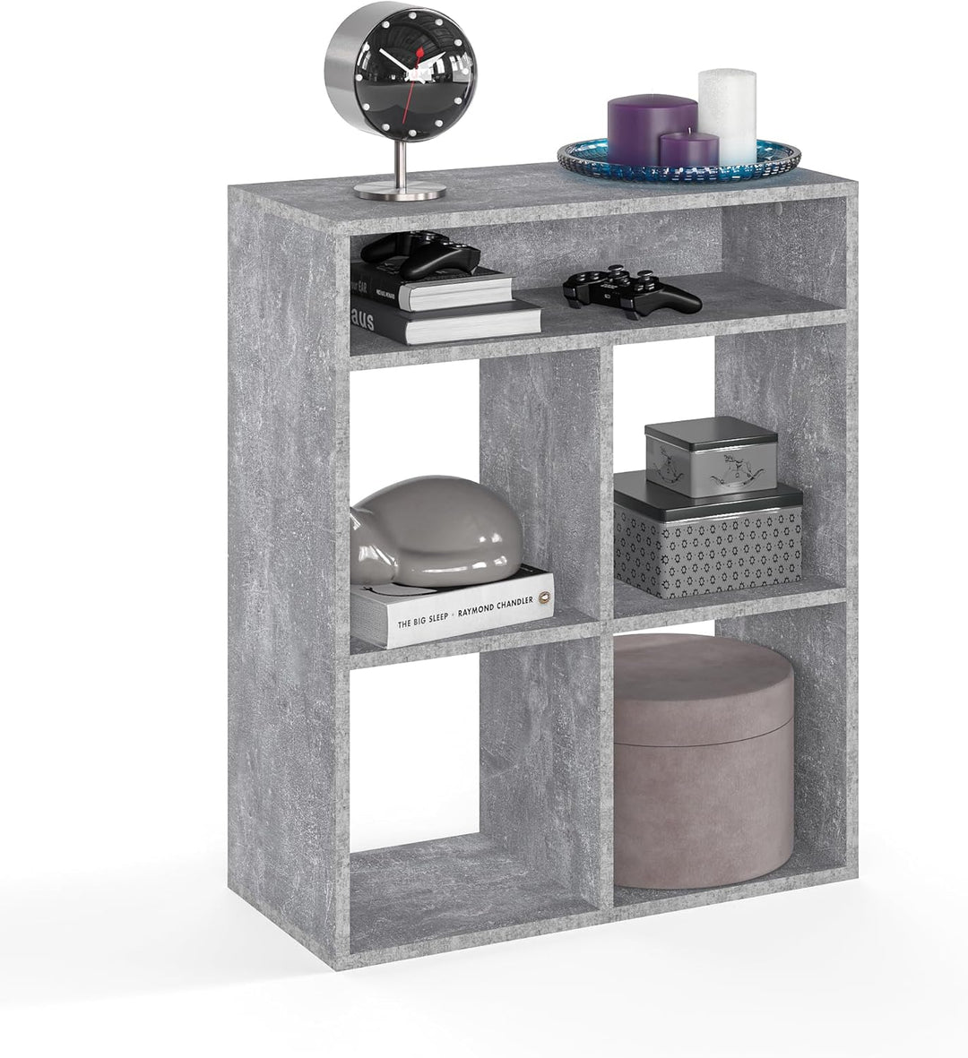 KOMTO Regal Beton - Bücherregal Standregal Würfelregal Büroregal 65,8 х 30,7 х 80,4 cm Bücherschrank