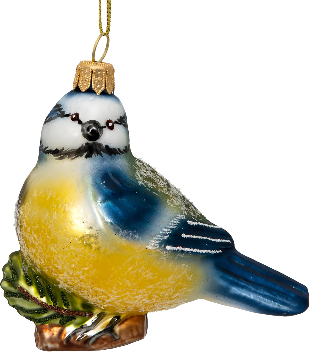 SIKORA Blaumeise besondere Weihnachtskugel Glas Christbaumschmuck Deko Figur Weihnachten Anhänger Or