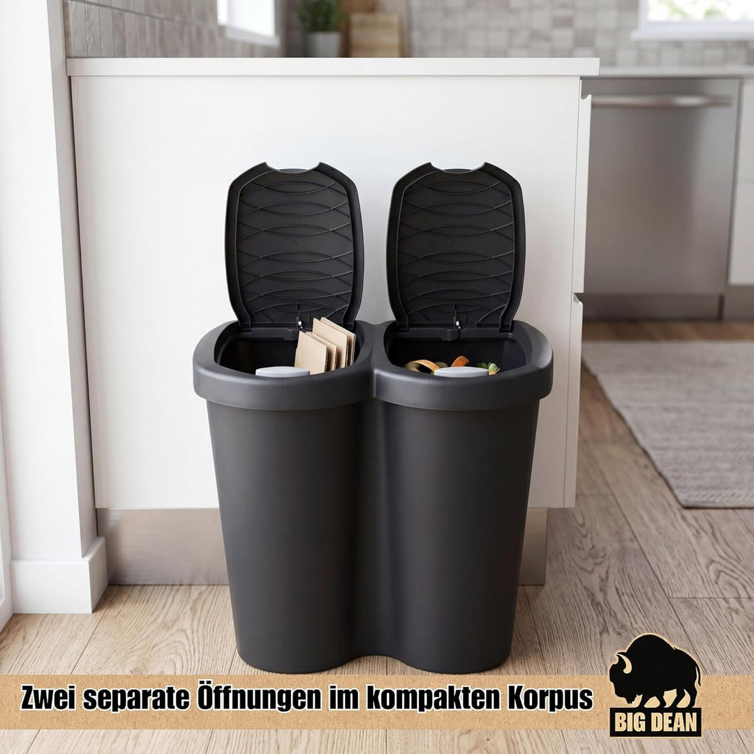 BigDean Duo Bin Mülleimer 2x20 Liter Made in Europa