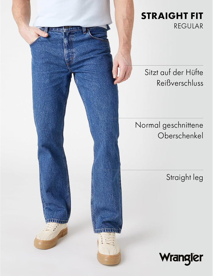 Wrangler Herren Authentic Straight Jeans, Medium Stw, 32W / 34L