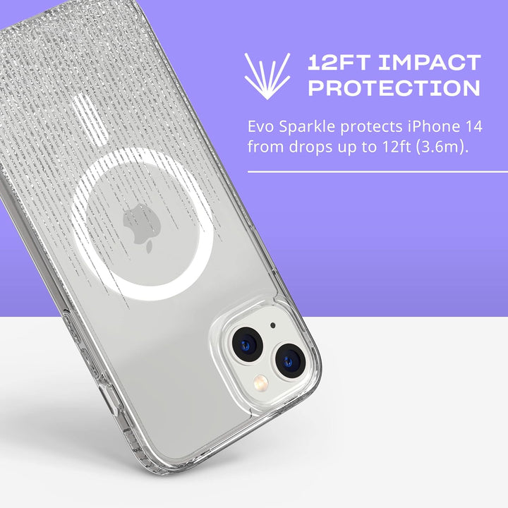 tech21 iPhone 14 Plus Evo Sparkle Kompatibel mit MagSafe - Glitzernde & Kratzfeste Handyhülle mit 3,
