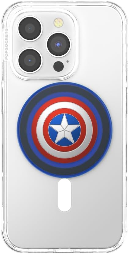 PopSockets: PopGrip Round für MagSafe - Inklusive Adapterring für MagSafe - Ausziehbarer Sockel und