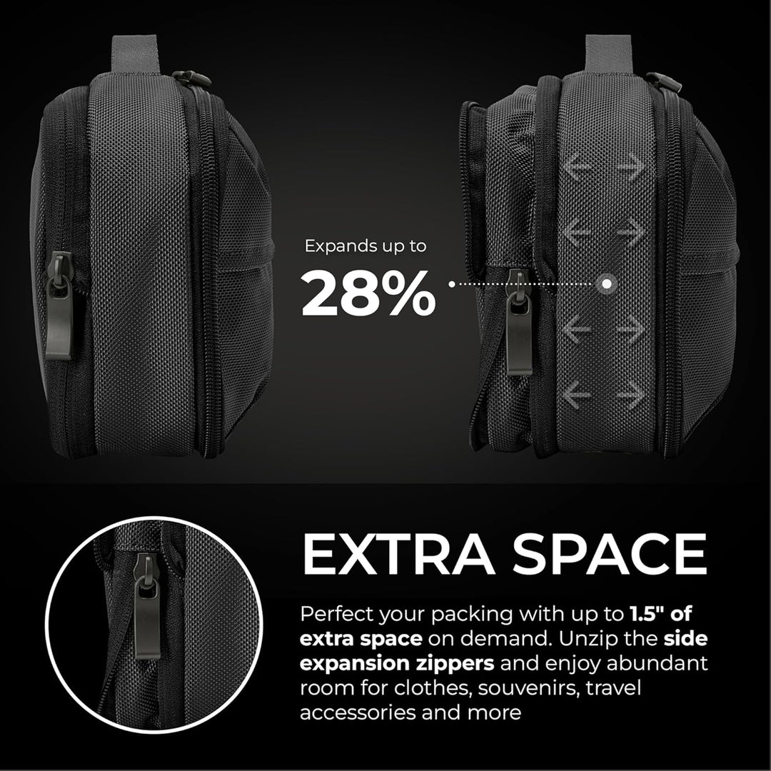 Briggs & Riley Baseline Toilettenartikel-Set Schwarz Erweiterbares Essentials-Toiletry Kit, Schwarz