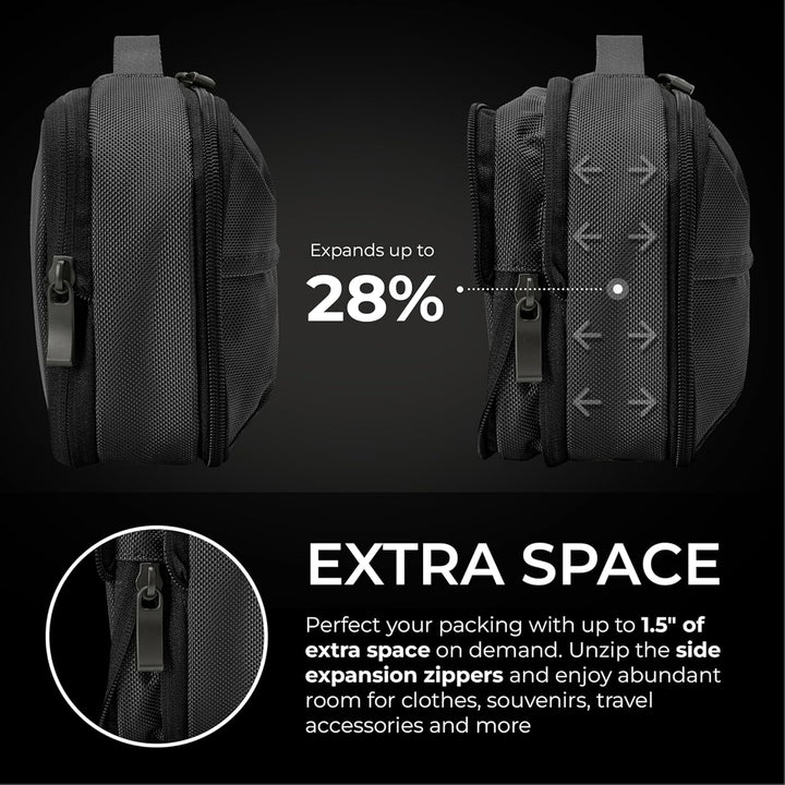 Briggs & Riley Baseline Toilettenartikel-Set Schwarz Erweiterbares Essentials-Toiletry Kit, Schwarz