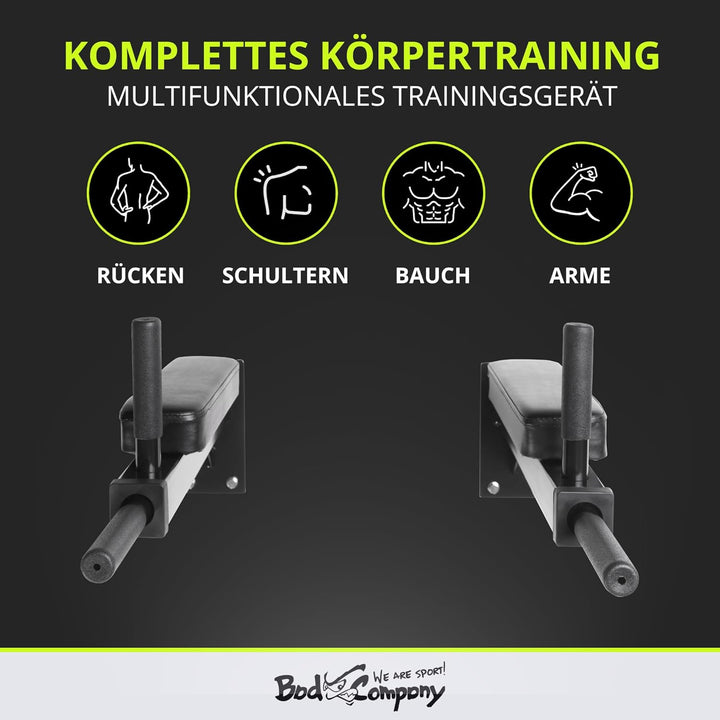 Bad Company Dip-Station zur Wandmontage I Dips-Barren zur Anbringung an der Wand für das Homegym I P