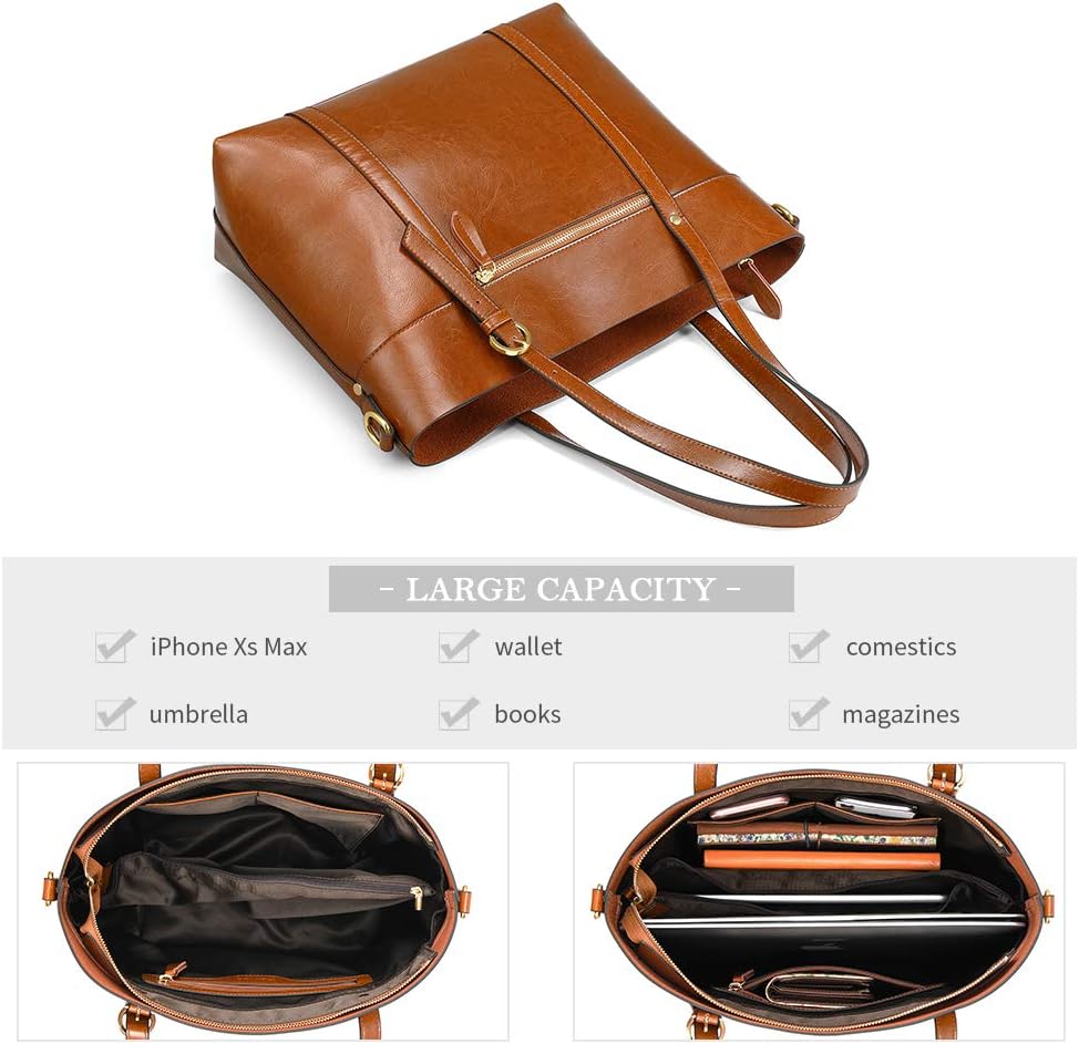 Kattee Leder-Satchel-Geldbörsen und Handtaschen für Damen, Top-Griff-Schulter-Geldbörsen-Tote-Hobo-T