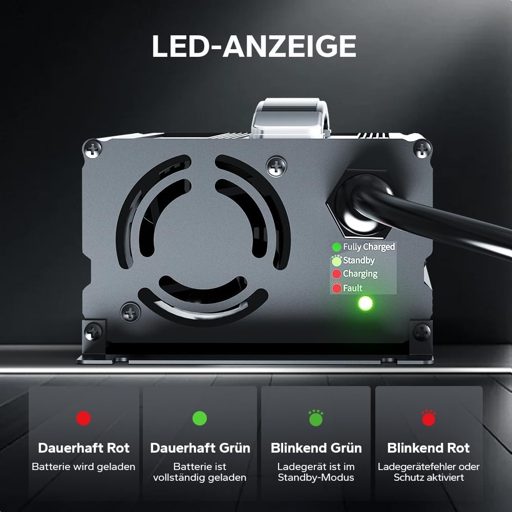 LiTime 24V 20A Lithium Batterieladegerät, 29,2V Smart-Ladegerät mit 0V-Aktivierungsfunktion, AC-DC L