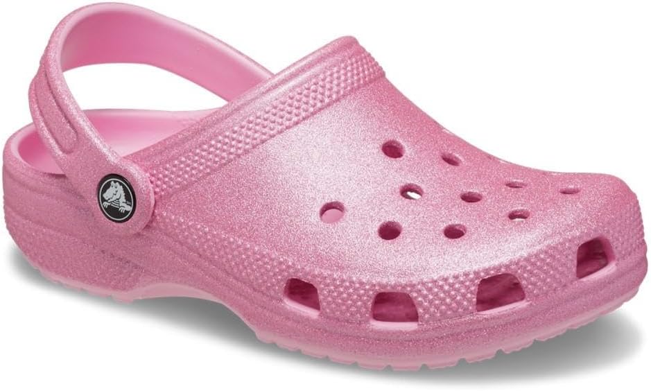 Crocs Unisex Kinder Classic Glitter Clog K Holzschuh 29/30 EU Rosa Tweed Glitzer, 29/30 EU Pktg Pink