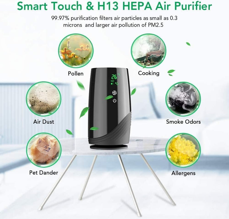 Acekool Luftreiniger mit H13 HEPA Filter für Allergiker, air purifier für effiziente Luftreinigung -