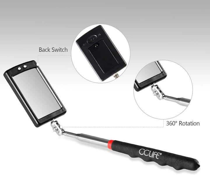CCLIFE 7tlg Pick Up Tool Magnet Teleskop Werkzeug inkl. Inspektionsspiegel Krallengreifer Magnethebe