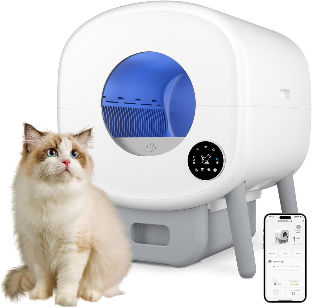 Selbstreinigende Katzentoilette XXL 95L – Automatische elektrische Katzenbox mit App-Steuerung – Gro