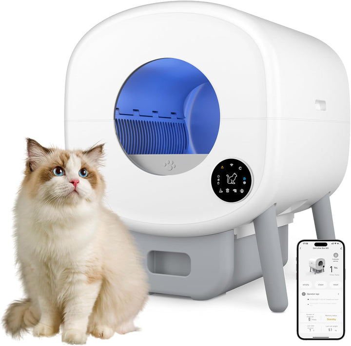 Selbstreinigende Katzentoilette XXL 95L – Automatische elektrische Katzenbox mit App-Steuerung – Gro