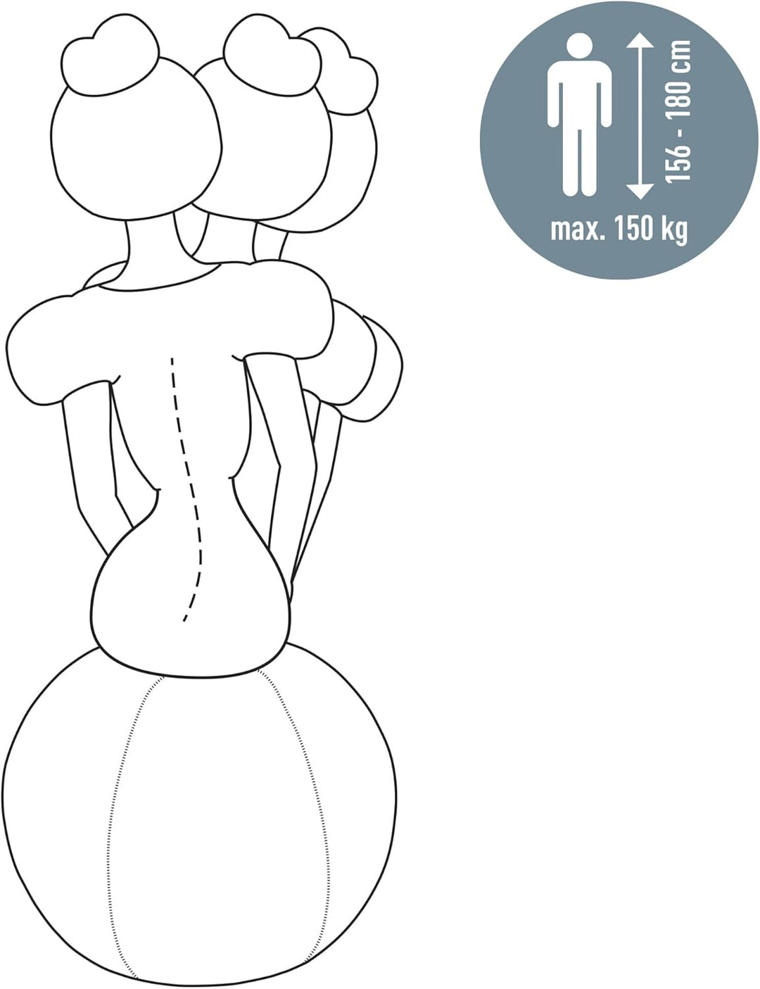 Leitz Ergo Active Sitzball mit Anti-Wegroll-Funktion, Ergonomische Alternative zum Bürostuhl, Gymnas