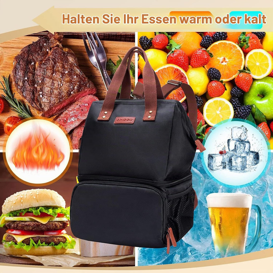 Kühltasche Picknicktasche, ANGGO Grosse Kapazität Kühlbox Lunchtasche Wasserdicht und Auslaufsicher,