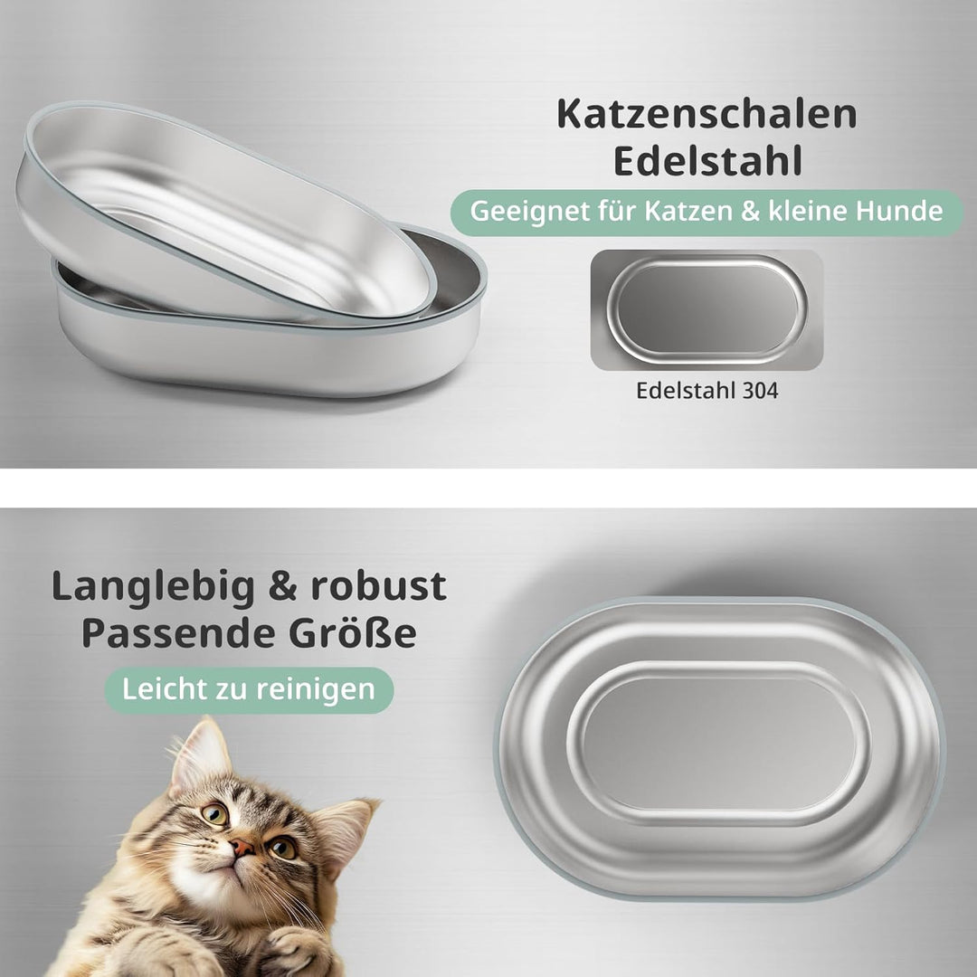 Edelstahlschalen für automatischen Mikrochip-Futterautomat für Haustiere – Dichtungsring-Design zur
