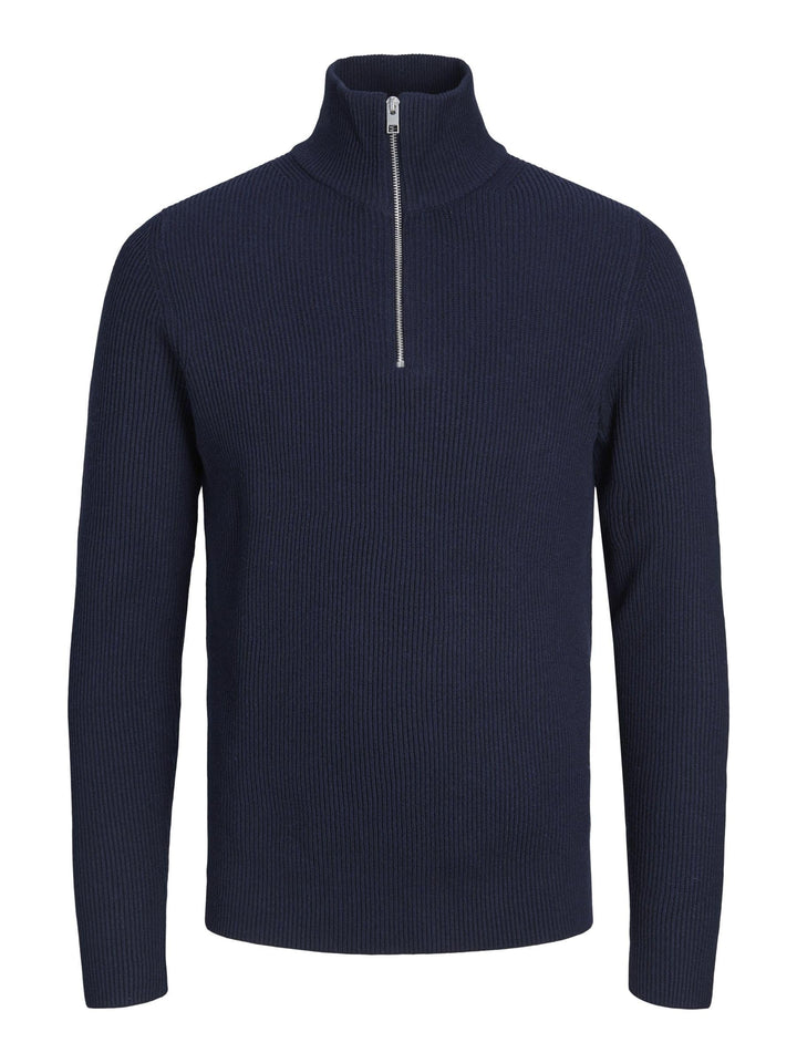 JACK & JONES Herren Jprperfect Knit Half Zip Sn Pullover Sweater M Maritime Blue/Detail:maritime Nav