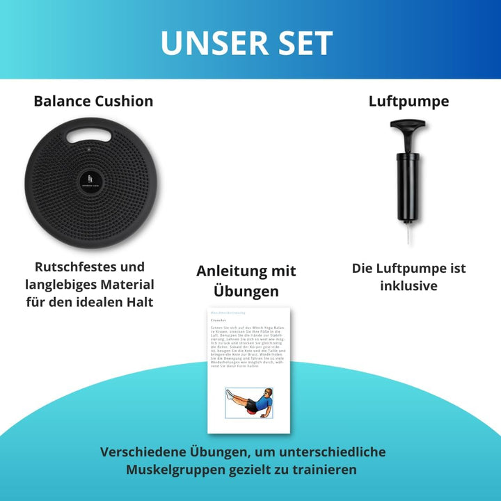 BK 2.0 Balance Cushion für Stabilität und Koordination by Barbara Klein mit Griff für einen gesunden