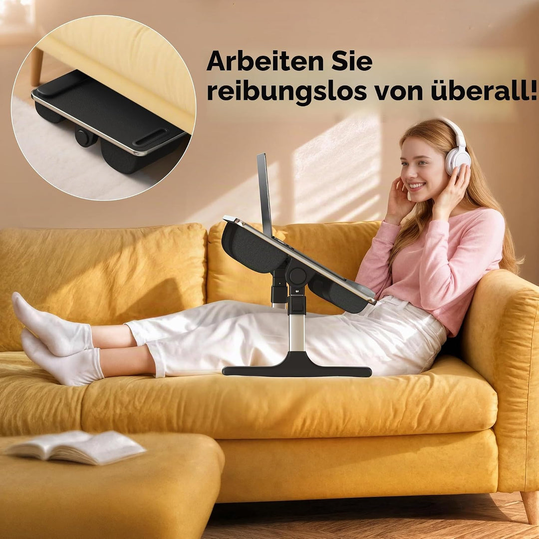 2-in-1 Bett- &amp; Schosstisch – Höhen- &amp; Neigungsverstellbar, Klappbar mit Kissen, Handgelenkauflage, T