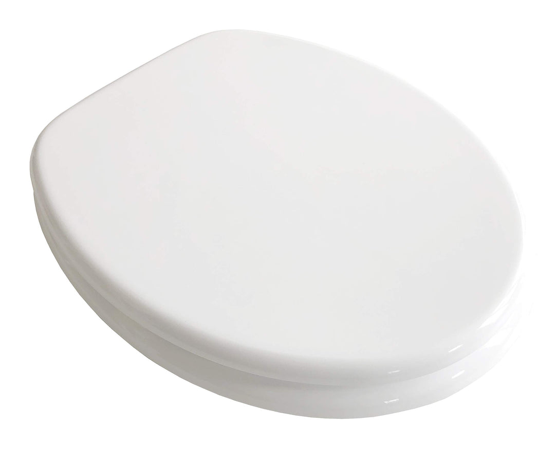 ADOB WC Sitz Klobrille Holzkern Farbe Weiss, extrem stabil, messing verchromte Scharniere, WC-Brille