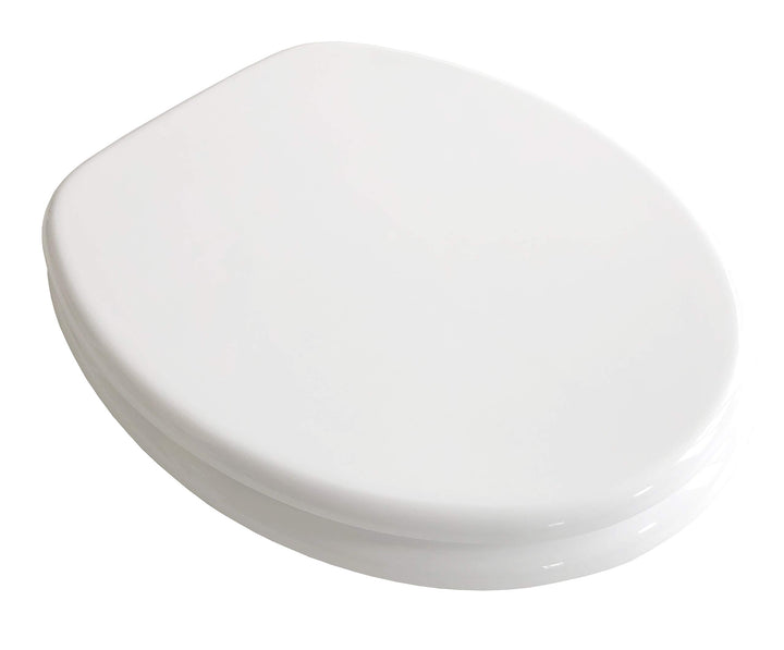 ADOB WC Sitz Klobrille Holzkern Farbe Weiss, extrem stabil, messing verchromte Scharniere, WC-Brille