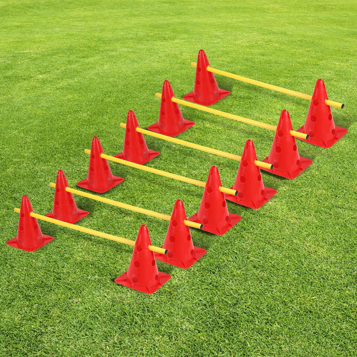 Eulenke Agility Set Hunde, hütchen Fussball, pylonen Kinder - hundetraining zubehör Satz mit 12 pylo