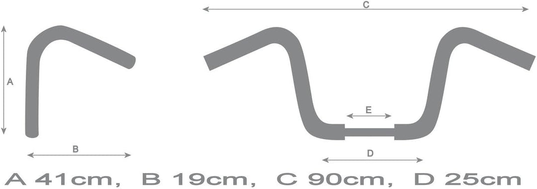 16" hohe Ape Hanger Lenker - 1" (25 mm) Chrom