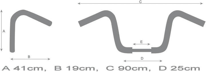 16" hohe Ape Hanger Lenker - 1" (25 mm) Chrom