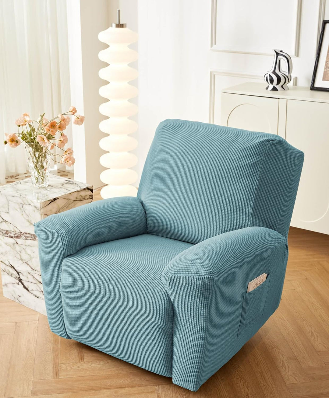 EBETA E Jacquard Sesselbezug, Sesselschoner, Stretchhusse für Relaxsessel Komplett, Elastisch Bezug