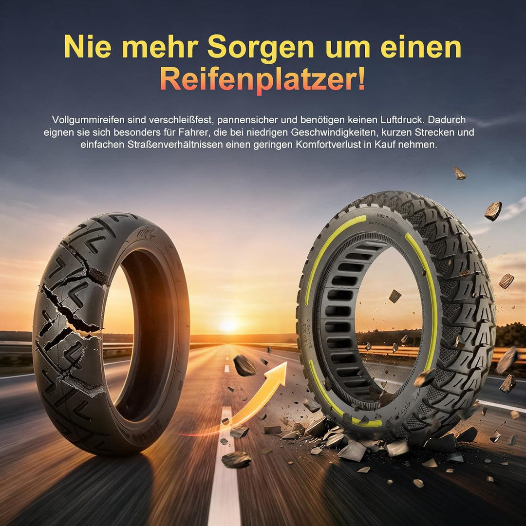 60/70-6,5 Vollgummireifen 10 Zoll Solide Reifen für Xiaomi 5/5 Pro/5 Max,für Ninebot Max G30/Max G30