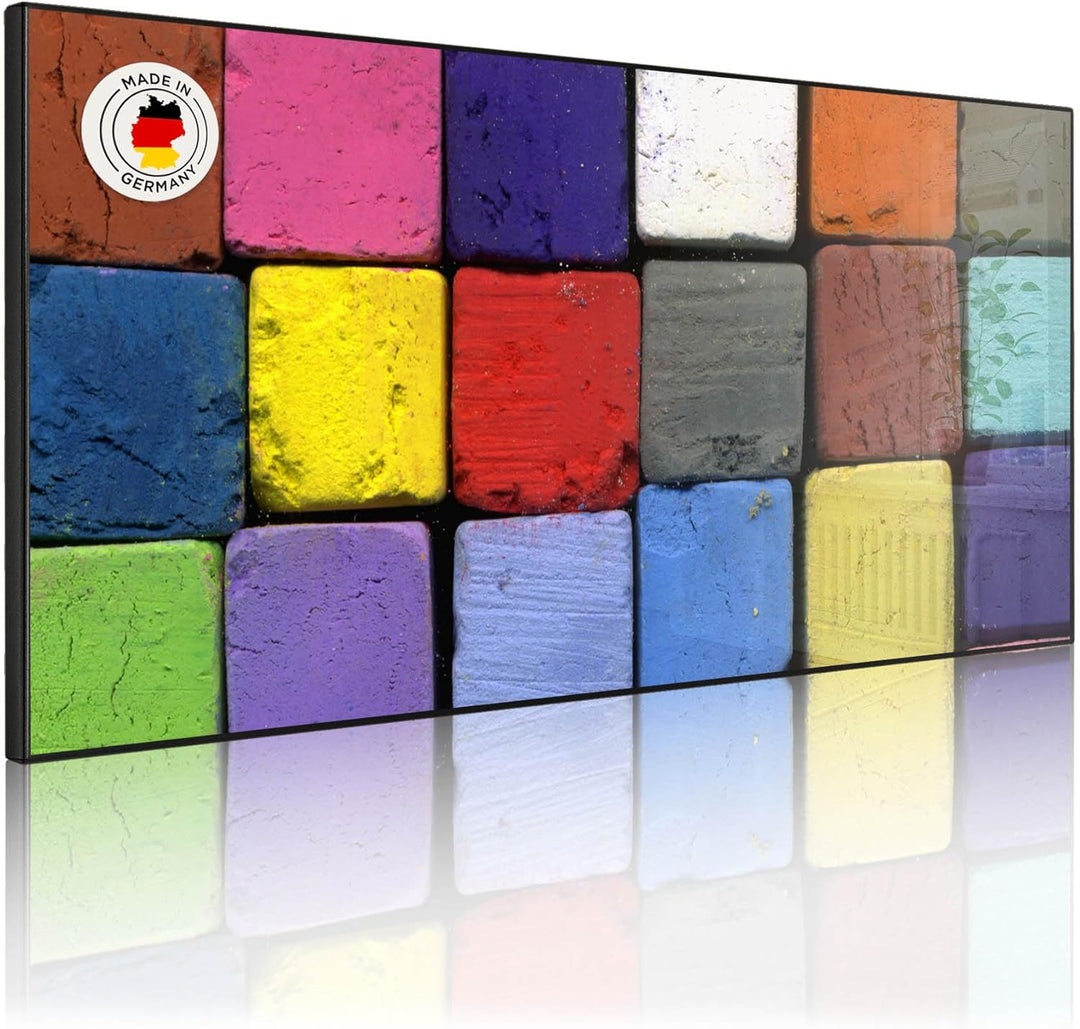 banjado Magnettafel schwarz 78 x 37cm / Magnetwand Metall/Magnetpinnwand als Memoboard/Pinnwand Magn