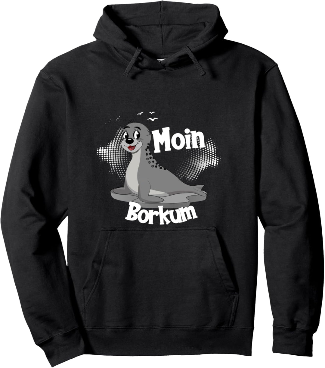 Borkum mit Seehund Nordsee Strandurlaub ostfriesische Insel Pullover Hoodie