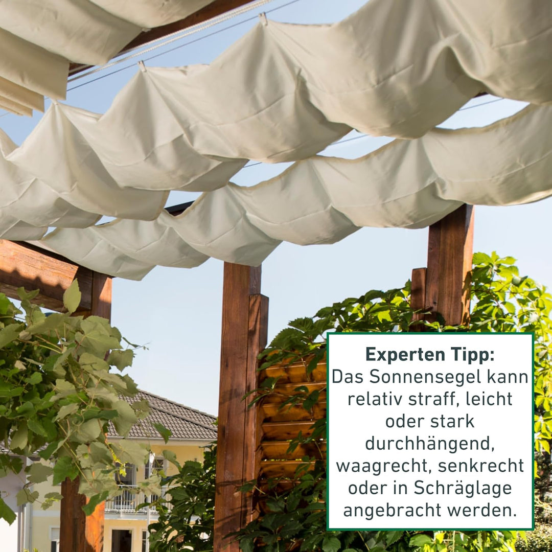 Windhager Sonnensegel für Seilspanntechnik, Wintergarten und Terrassen Beschattung, Seilspannmarkise