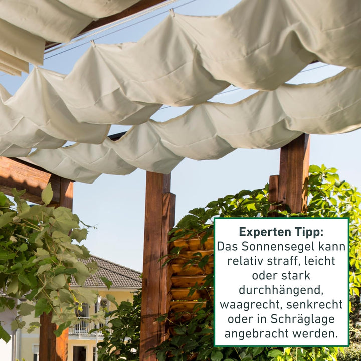 Windhager Sonnensegel für Seilspanntechnik, Wintergarten und Terrassen Beschattung, Seilspannmarkise
