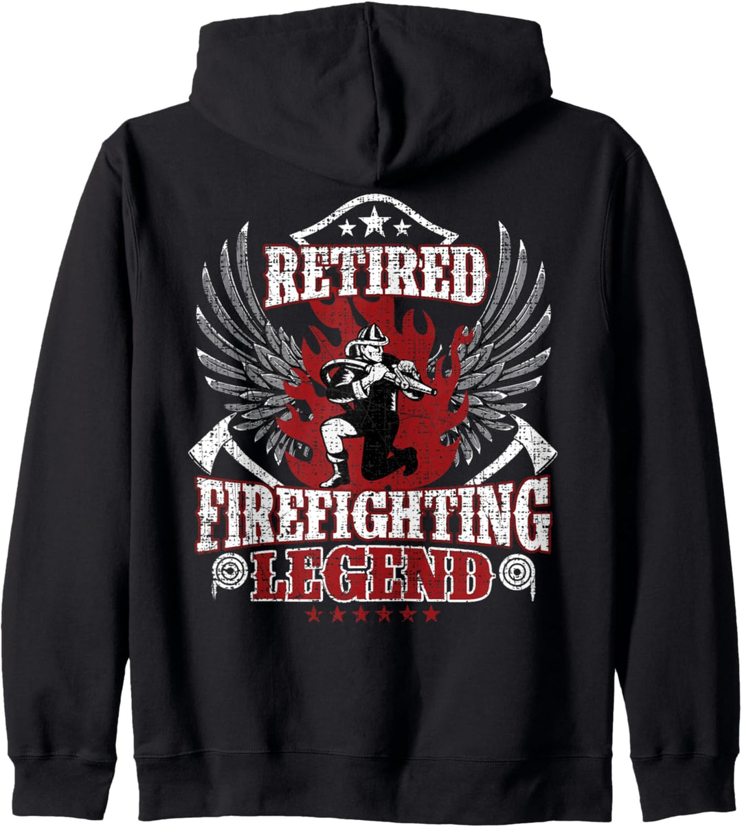 Ruhestand Feuerwehrmann Geschenke Design auf der Rückseite Kapuzenjacke