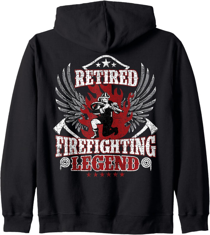 Ruhestand Feuerwehrmann Geschenke Design auf der Rückseite Kapuzenjacke