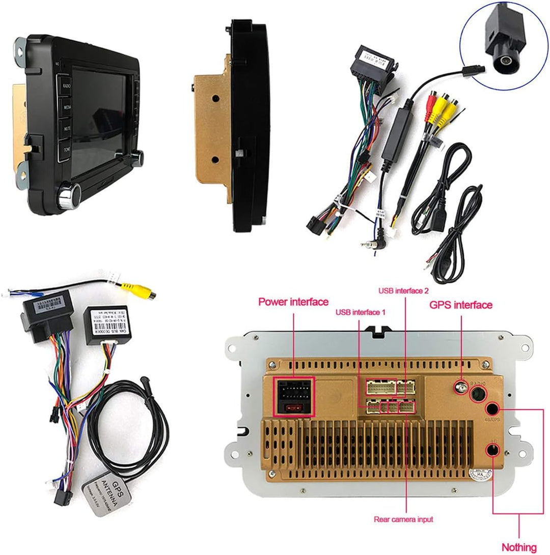 GOFORJUMP 2 DIN Android 17,8 cm GPS-Navigationssystem Autoradio Media Player für Bora Golf V/W P/olo