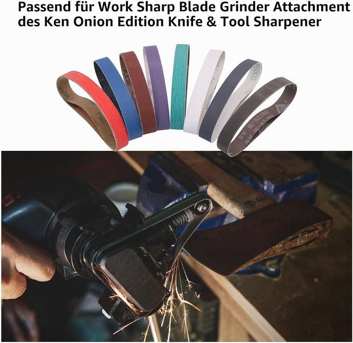 1 x 45,7 x 45,7 cm Schleifbänder, 16 Stück Messerschärfer, Schleifbänder für die Arbeit, scharfe Ken