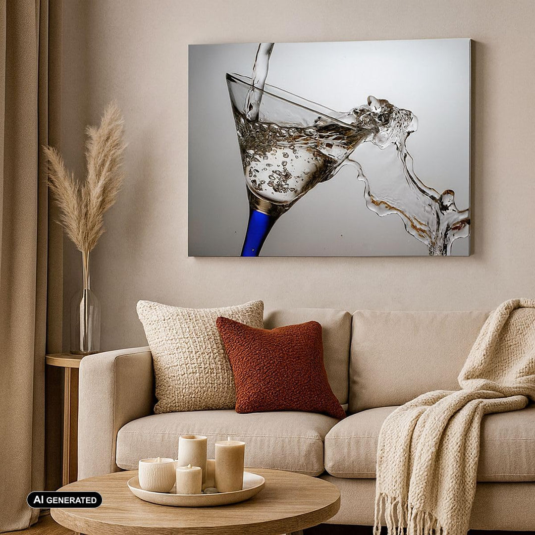 Bilder auf Leinwand Funkeln trinken glas Leinwandbild mit Rahmen 70x50cm Wandbilder Dekoration Wohnz