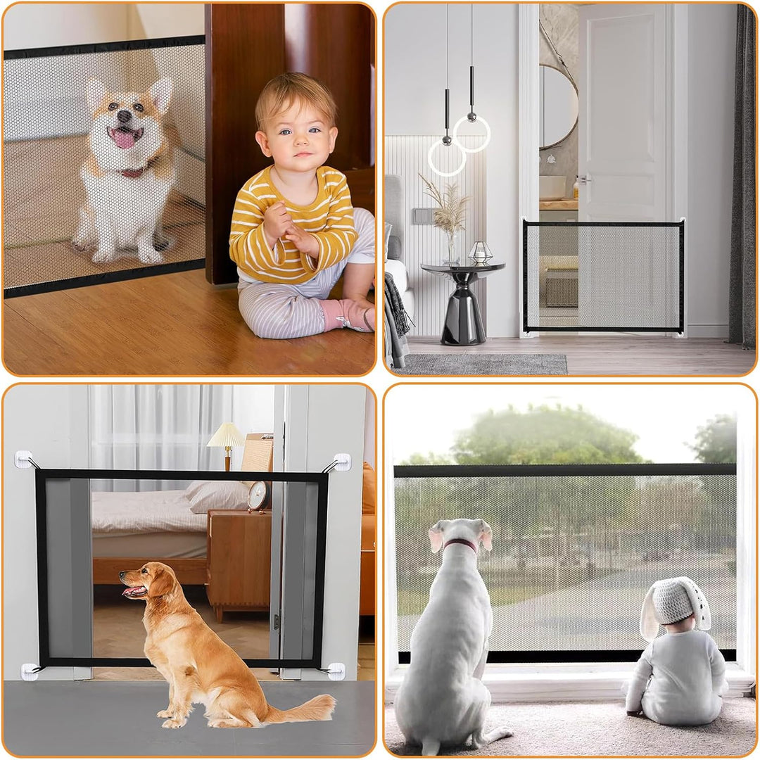 YOUNGSAY 2 STK Hunde Türschutzgitter Treppenschutzgitter, 110 x 72cm Schwarz Treppenschutzgitter Ohn
