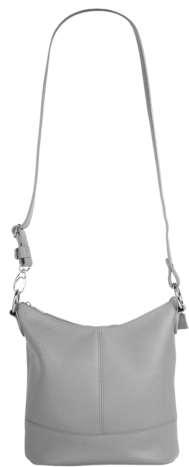 Umhängetasche Echt Leder Damen Made in Italy, Handtasche, Schultertasche, Crossbody Bag aus Leder 02