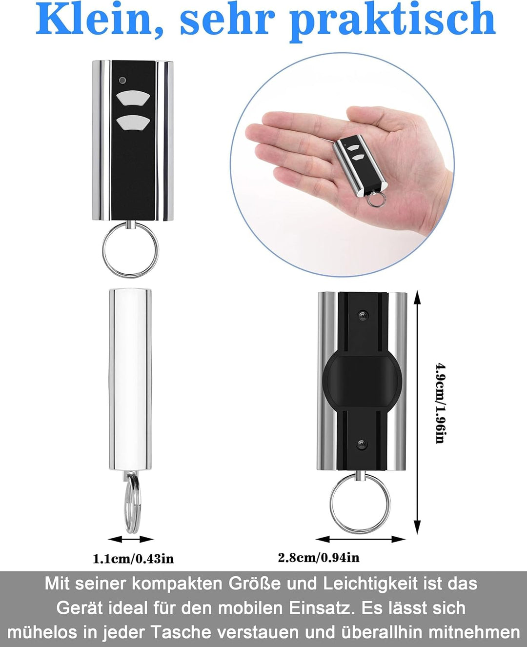 1 Stück für Normstahl RCU433-2K: Garagentor-Handsender-Ersatz, 433,92 MHz | Kompatibel mit Normstahl