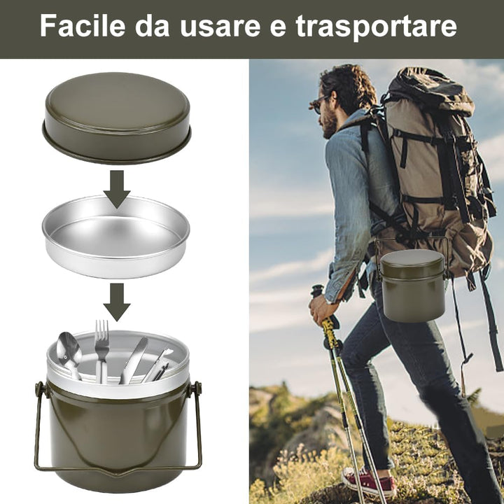 Kleemeiero Stil Bundeswehr Essgeschirr set Hitzebeständig Camping Kochgeschirr Outdoor alu Kochgesch